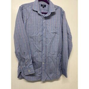 J Crew Thompson Shirtings Medium Blue/Orange Long Sleeve 80’s 2 Ply